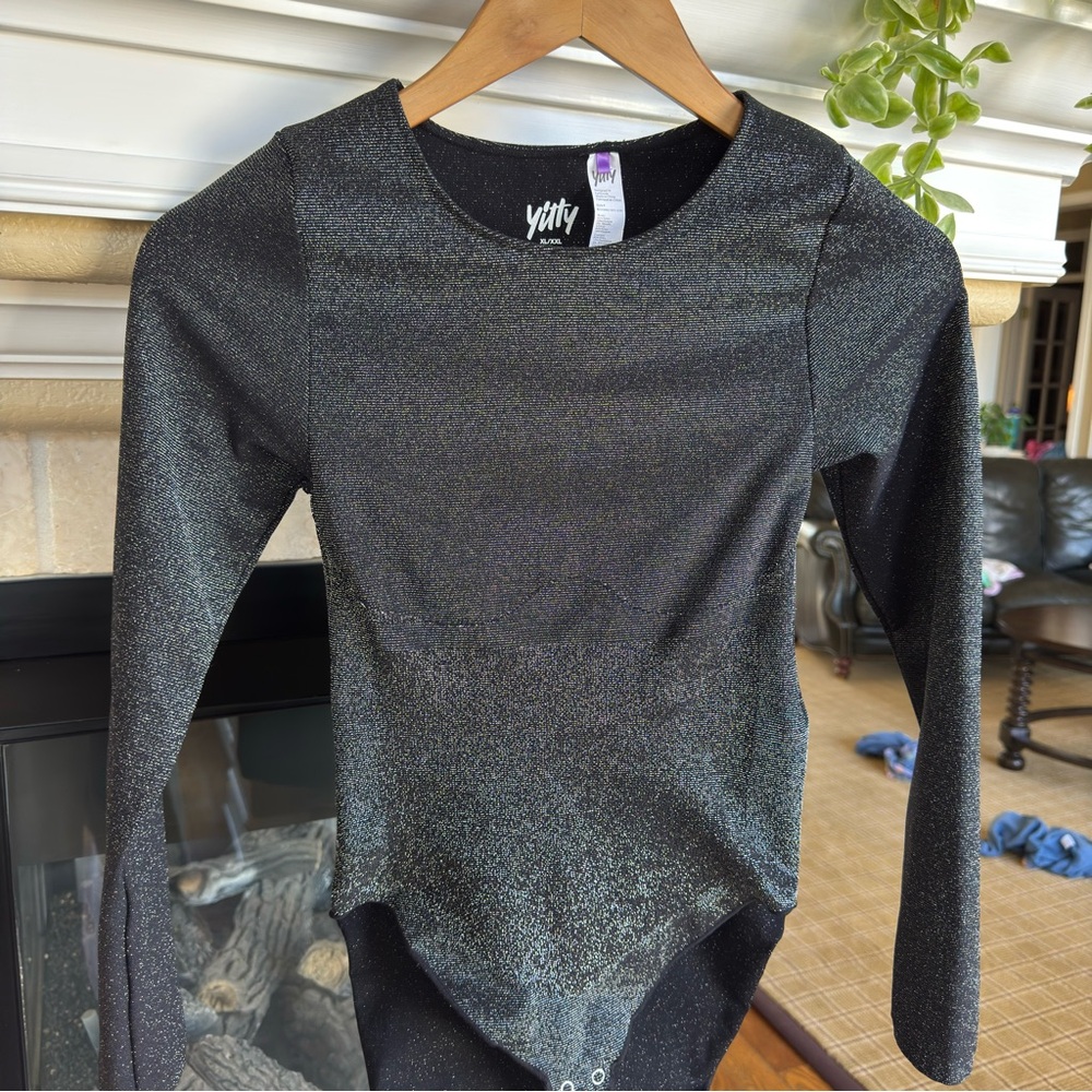 Yitty Naked Luxe Shapewear Black Sparkle Bodysuit Size XL/XXL - Picture 3 of 4